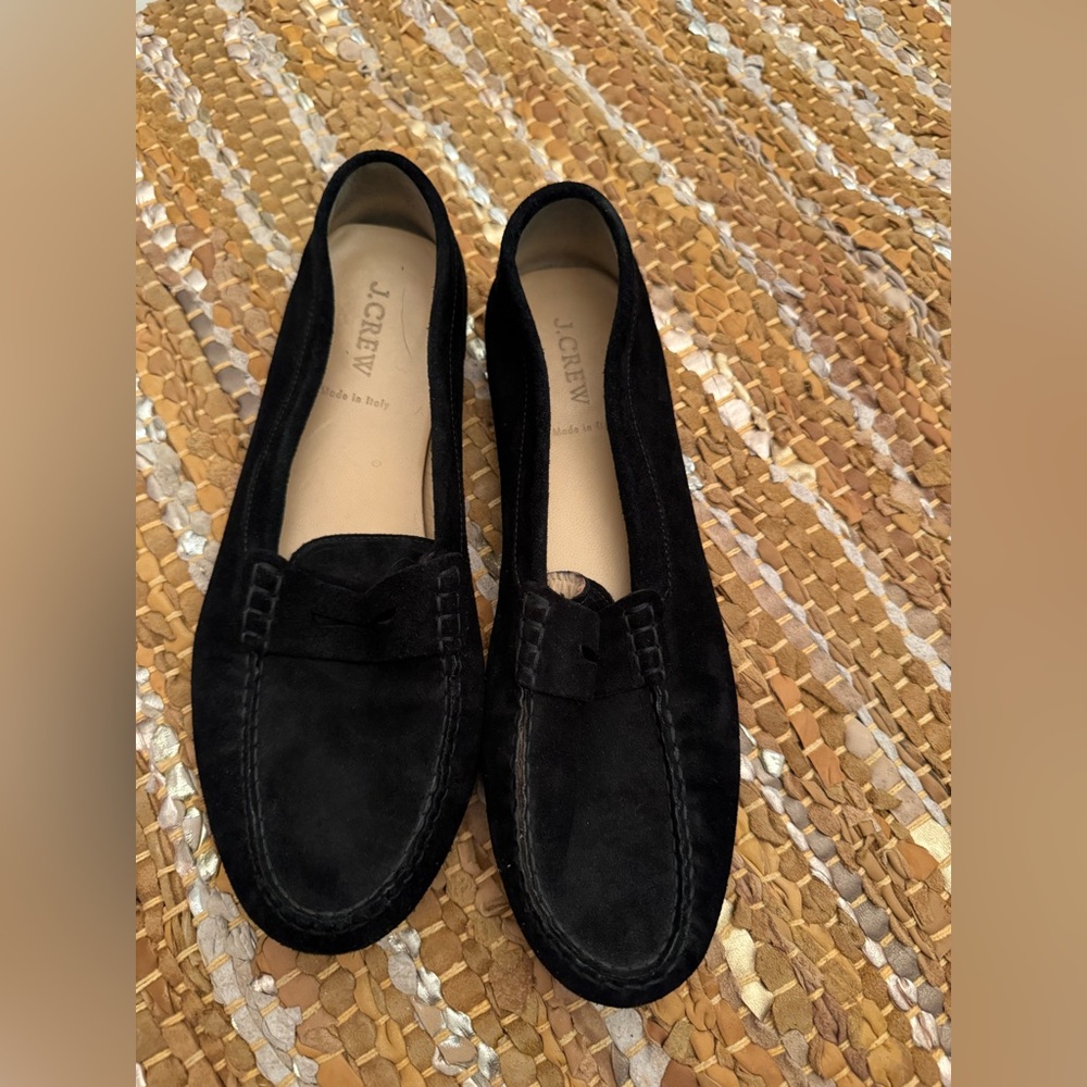 J. Crew Black Suede Loafers